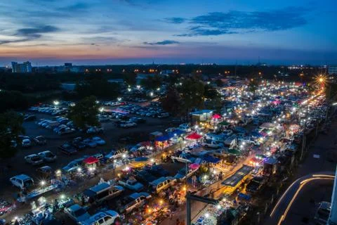 Evening light from the market. Stock Photos
