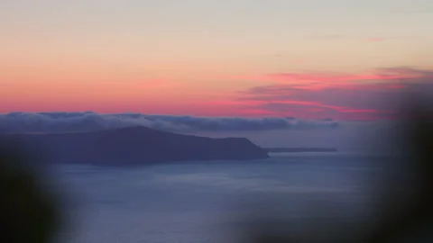 Evening light over Santorini caldera, Greece Stock Footage 220239359