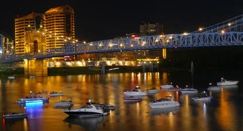 Evening Light Show Stockfoto's