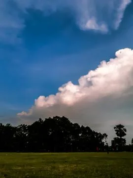 In the evening, the light of the sun is reflected in the middle of the black Stock Photos
