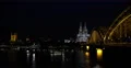 Evening Lights Cologne Cathedral Hohenzollern Bridge Rhine River Night Skyline 4k or 4k+ Resolution