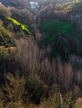 Evening lights in the valley Stock Photos