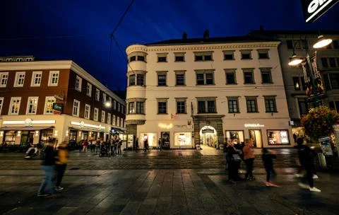 Evening Linz square Stock Photos