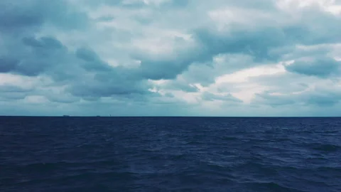 EVENING Looking out to Ocean from moving  Boat POV Stock Footage 153153484