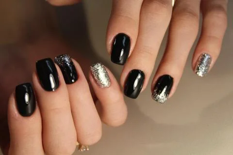 Evening manicure design Stock Photos