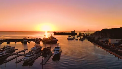 Evening marina with yachts Stock Footage 152950156