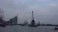 Evening maritime parade in the Hamburg harbour HD Footage