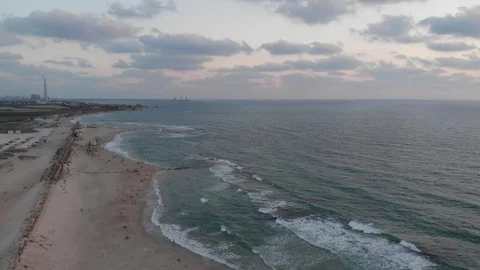 Evening on the Mediterranean coast Stock Footage 114051825