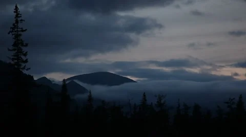 Evening mist over the mountains Stock Footage 61412249