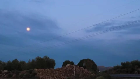 Evening moonlight timelapse. Passing from day to night time. Time lapse video Stock Footage 138030352