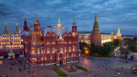 Evening in Moscow Stock Footage 90862936