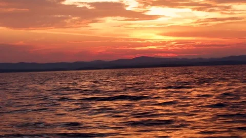 Evening on a mountain lake Stock Footage 102018834