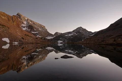 Evening Mountain Lake Reflection Stock Photos