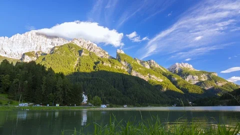 Evening on Mountain Lake. Time Lapse Stock Footage 106456488