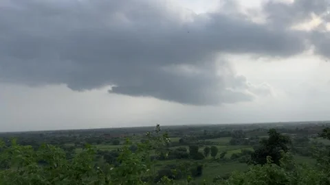 Evening Mountain Landscape with Sunset, Clouds and Trees View 스톡 동영상 316066923