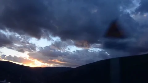 Evening mountain road Video stock 235132932