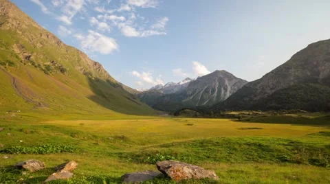 Evening at the mountain valley Stock Footage 42687646
