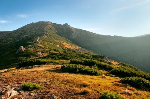 Evening in the mountains 스톡 사진