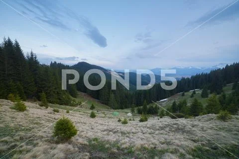 Evening in the Mountains Stock Photos