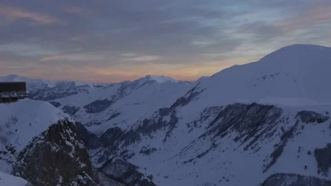 Evening at mountains in winter 스톡 동영상 138165615