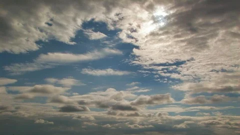 Evening moving cloud formations over the skies of Normandy, France Stock Footage 101207415