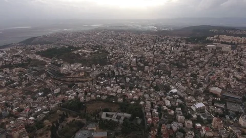 Evening in Nazareth Aerial View Stock Footage 71002223