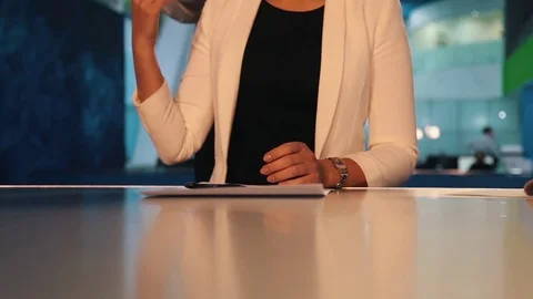 Evening news anchor Video stock 75950458