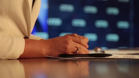 Evening news anchor Video stock 75950559