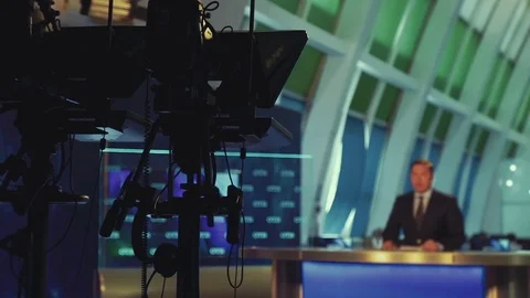 Evening news anchor Stock Footage 76400549