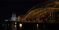 Evening Night Lights Cologne Skyline Commuters Trains Passing People Passengers 4k or 4k+ Resolution