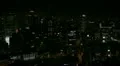 Evening Night Osaka Asian Japanese City Aerial View Cars Traffic Above Downtown HD Footage