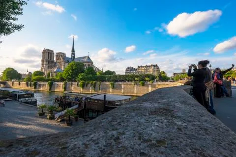 Evening at Notre Dame Stock Photos