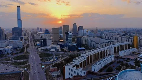 Evening Nur-Sultan Stock Footage 155103845