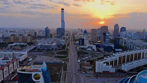 Evening Nur-Sultan Stock Footage 155103857