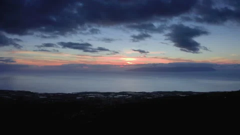 Evening with Ocean and Sunset views. Tenerife, Teide, Canary Stock Footage 146823111