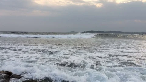 Evening ocean at sri lanka Video stock 73225202