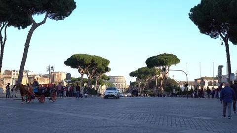 An evening on an old roman street Stock Footage 125421453