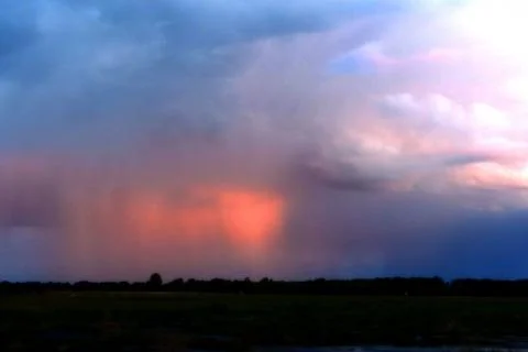 Evening, orange rain Stock Photos