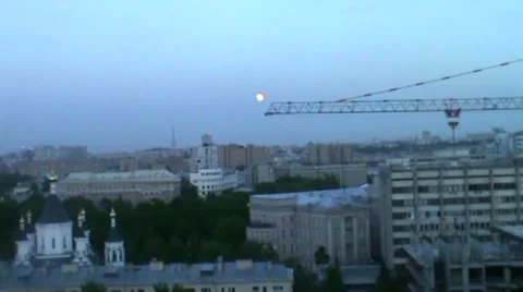 Evening over Moscow Stock Footage 5377844