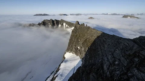 Evening over the mountains with inversion Stock Footage 122979474