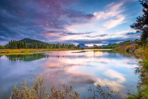 Evening at Oxbow Bend Stock Photos