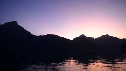 Evening paint the mountain landscape. Stock Footage 82460177