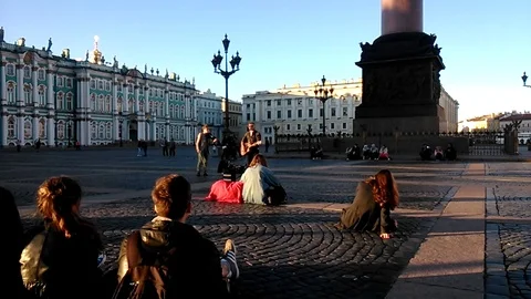 Evening on the Palace square Stock-Footage 127371776