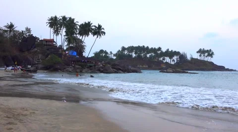 Evening at the Palolem beach Stock-Footage 43858403