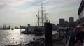 Evening pan with Cap San Diego ship in Hamburg harbour HD Footage