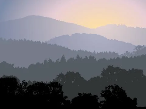 Evening panorama Stock Illustration