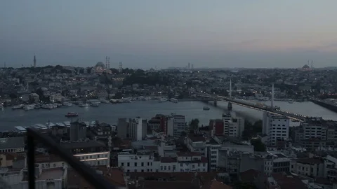 Evening panorama of Istanbul Stockbeeldmateriaal 110814974
