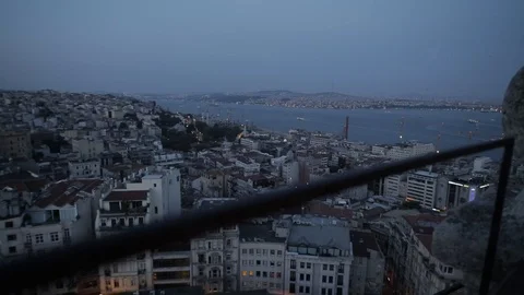 Evening panorama of Istanbul Stockbeeldmateriaal 110815006