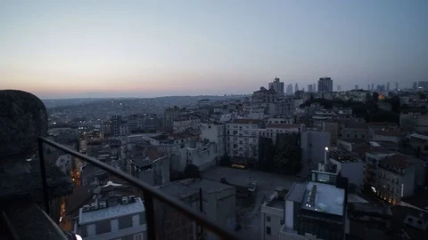 Evening panorama of Istanbul Stockbeeldmateriaal 110815007