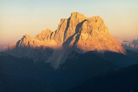 Evening panoramic view of mount CPelmo Stock Photos